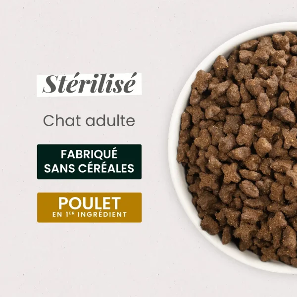 CAT0302-new-2.webp Chat stérilisé – Poulet Croquettes sans céréales - 7kg