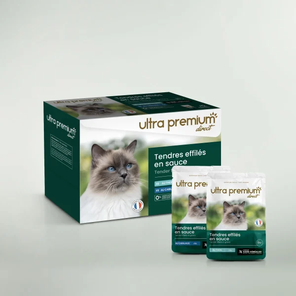 WET16-1.webp Sachets fraîcheur pour chat sans céréales – Tendres effilés en sauce Thon / Cabillaud 85gr