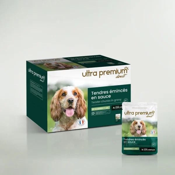 Tendres émincés en sauce pour chien sans céréales – Agneau & haricots verts - 85gr
