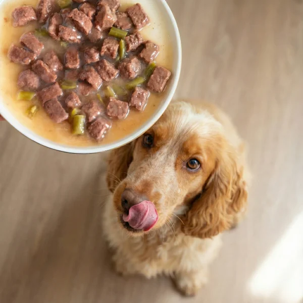 Tendres émincés en sauce pour chien sans céréales – Agneau & haricots verts - 85gr